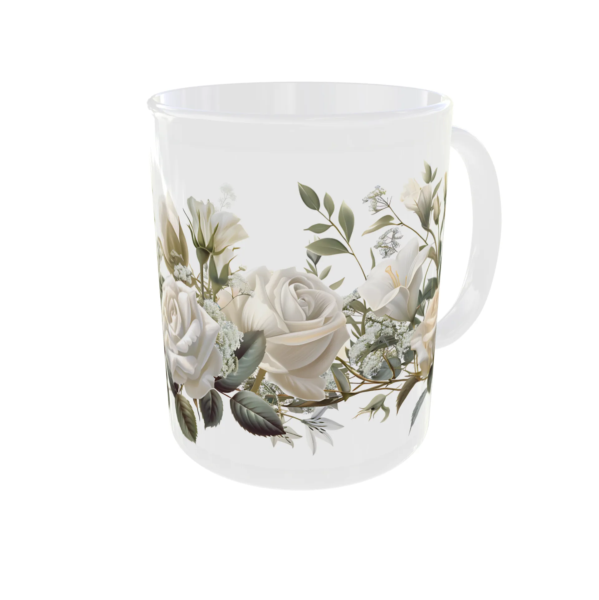 Whimsical White Roses Mug - Image 2