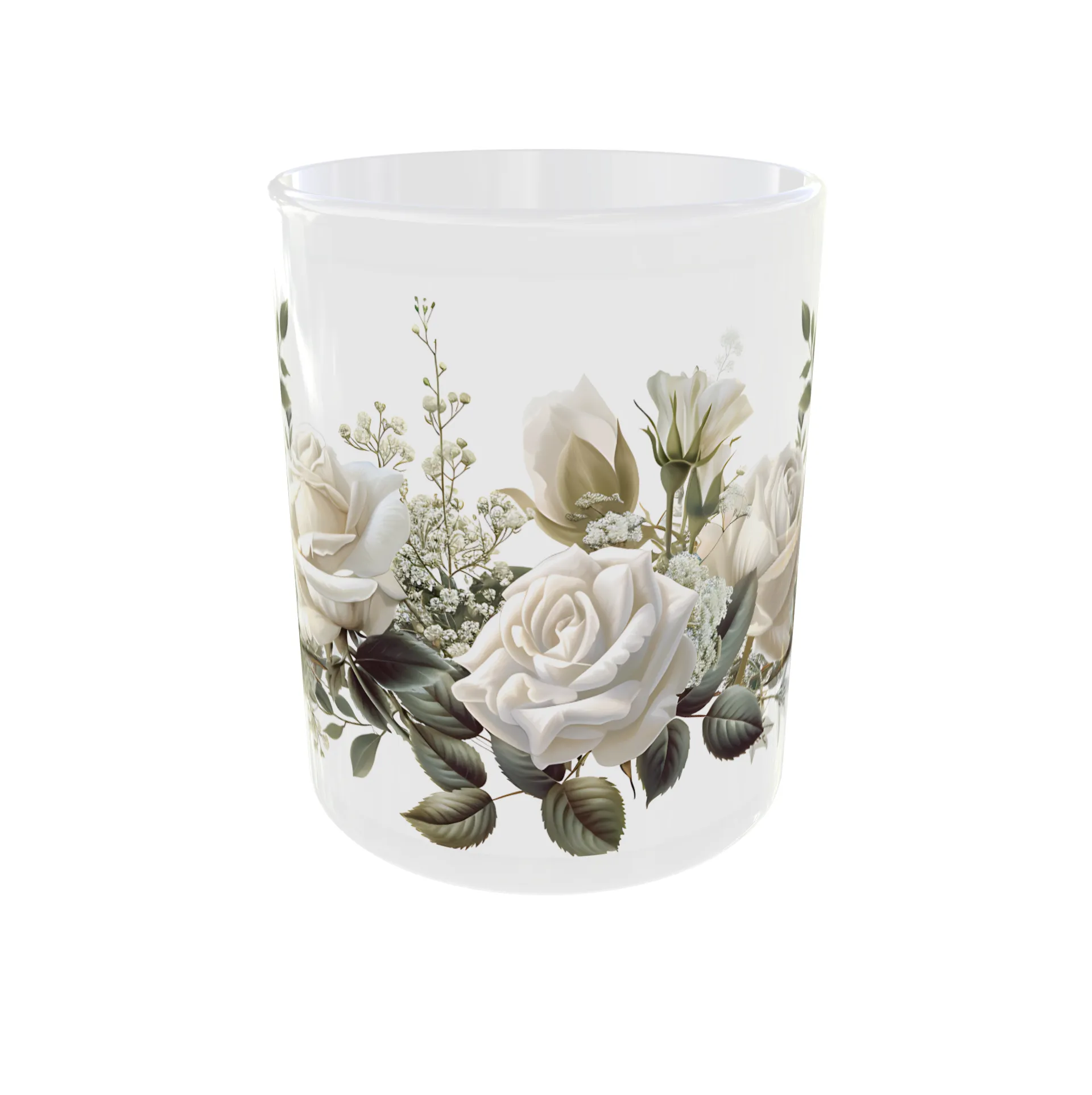 Whimsical White Roses Mug - Image 3