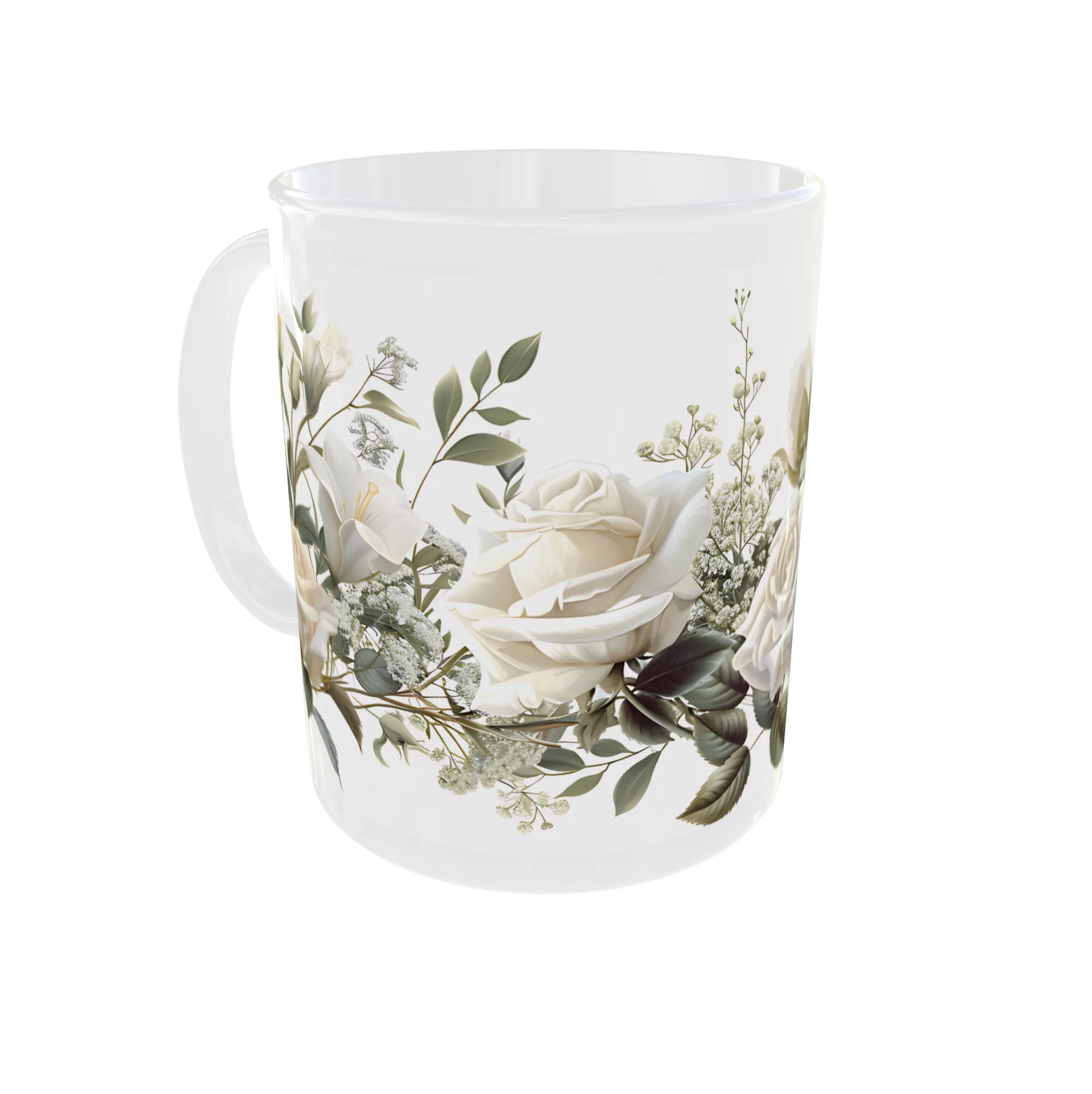 Whimsical White Roses Mug - Image 4