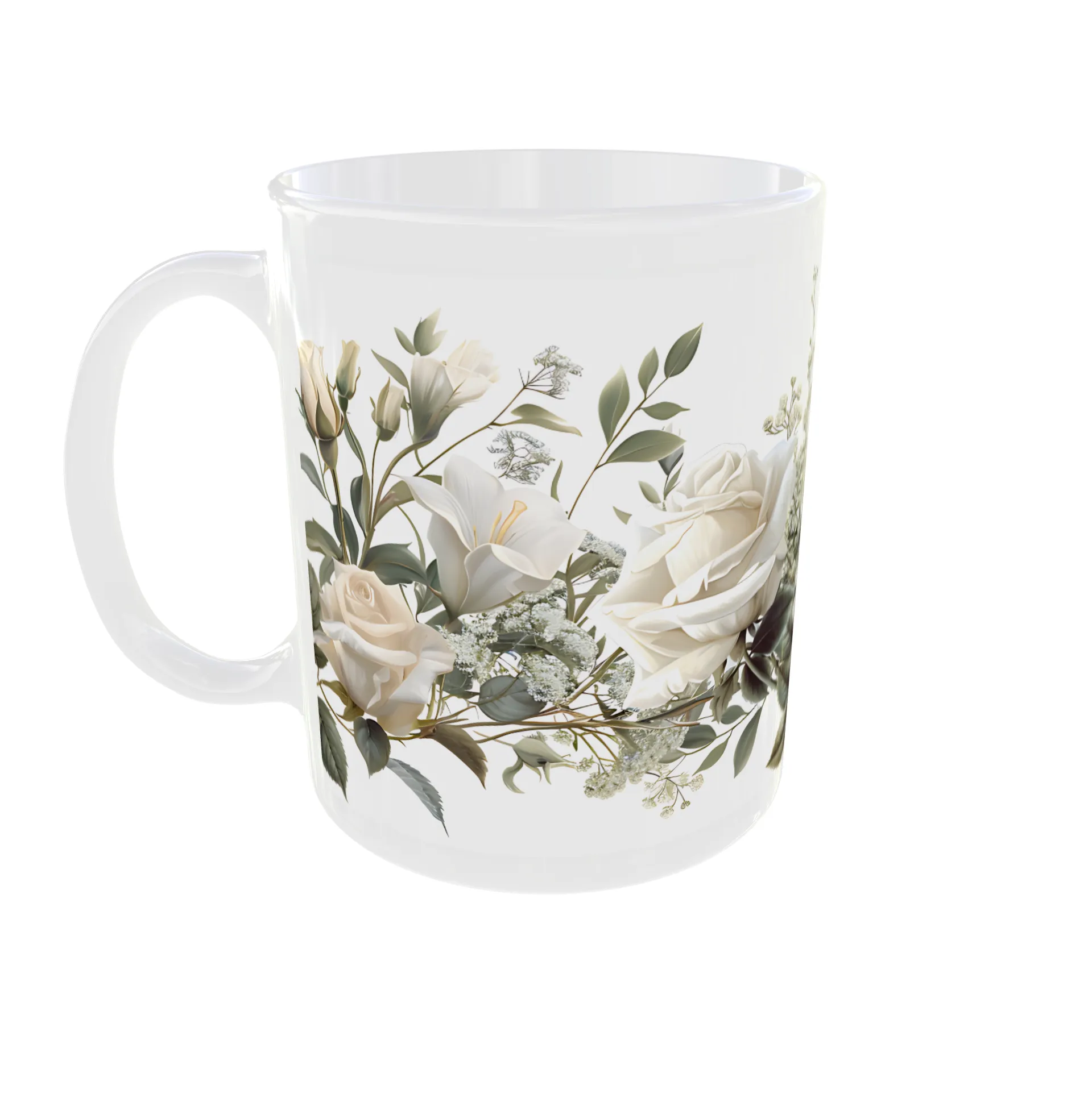 Whimsical White Roses Mug - Image 5