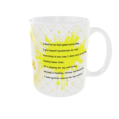Positive Affirmations Mug - Golden Splash of Wellness