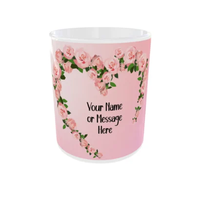 Floral Heart Personalized Mug